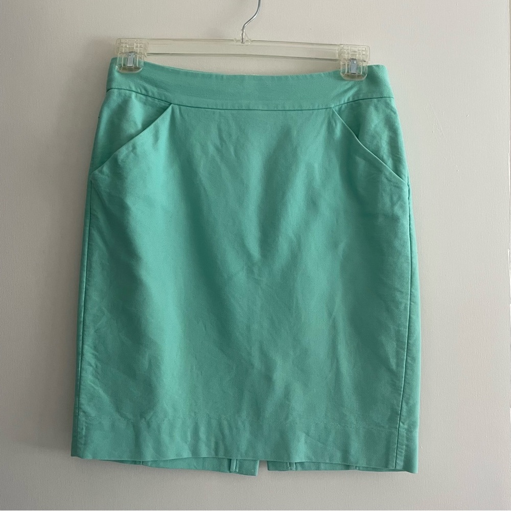 J. Crew Mint Green Pencil Skirt